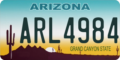 AZ license plate ARL4984