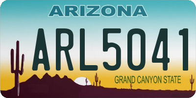 AZ license plate ARL5041
