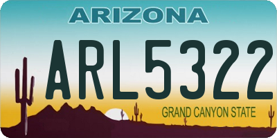 AZ license plate ARL5322