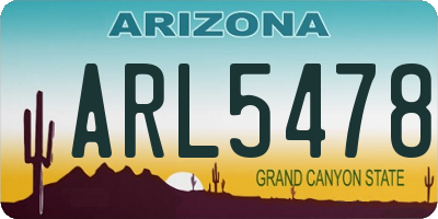 AZ license plate ARL5478