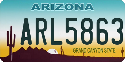 AZ license plate ARL5863
