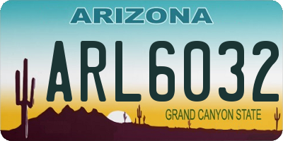 AZ license plate ARL6032