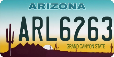 AZ license plate ARL6263