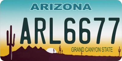 AZ license plate ARL6677