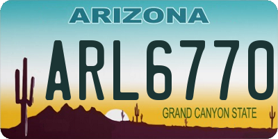 AZ license plate ARL6770