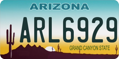 AZ license plate ARL6929