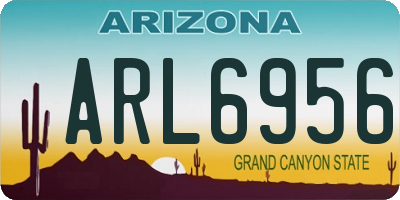 AZ license plate ARL6956