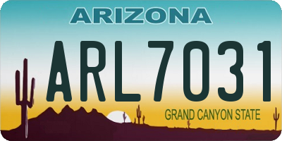 AZ license plate ARL7031