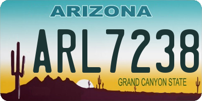 AZ license plate ARL7238