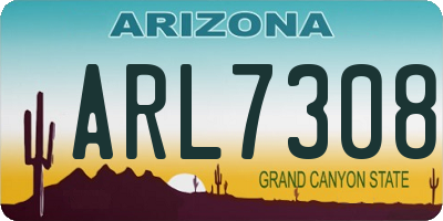 AZ license plate ARL7308