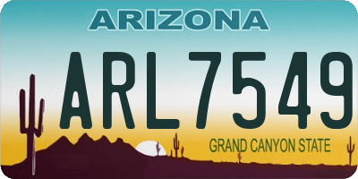AZ license plate ARL7549