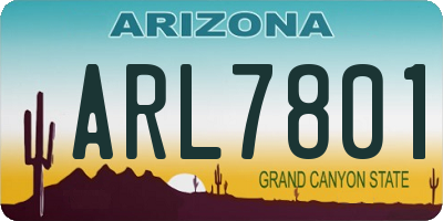 AZ license plate ARL7801
