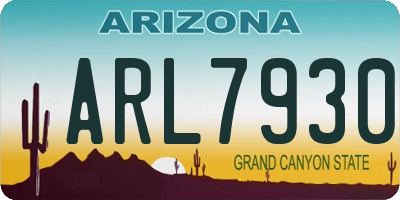 AZ license plate ARL7930