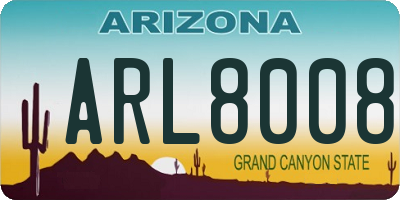 AZ license plate ARL8008