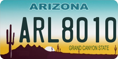 AZ license plate ARL8010