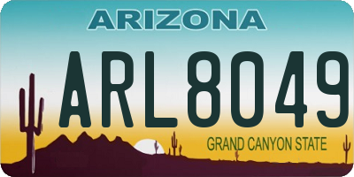 AZ license plate ARL8049
