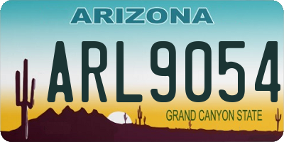 AZ license plate ARL9054
