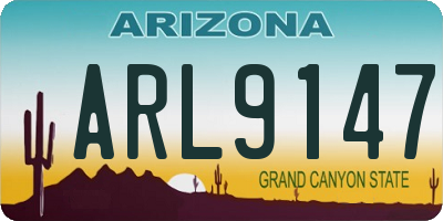 AZ license plate ARL9147