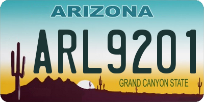 AZ license plate ARL9201