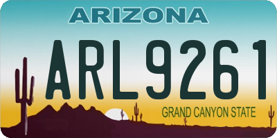 AZ license plate ARL9261