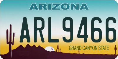 AZ license plate ARL9466