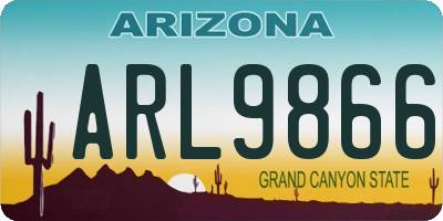 AZ license plate ARL9866