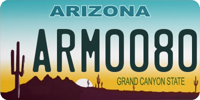 AZ license plate ARM0080