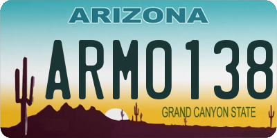 AZ license plate ARM0138