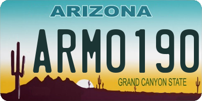 AZ license plate ARM0190