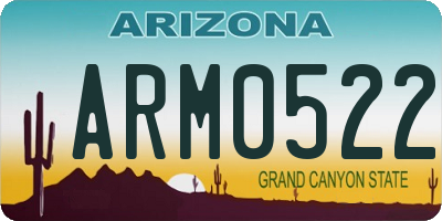 AZ license plate ARM0522
