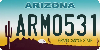AZ license plate ARM0531