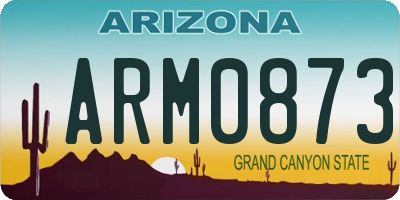 AZ license plate ARM0873