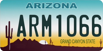 AZ license plate ARM1066