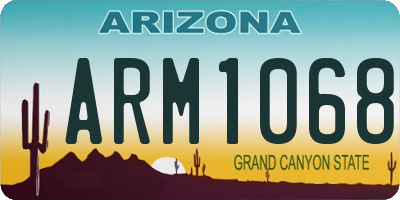 AZ license plate ARM1068