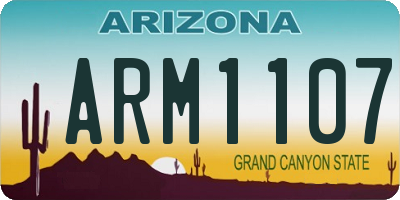 AZ license plate ARM1107