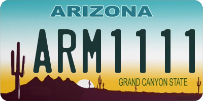 AZ license plate ARM1111