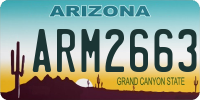 AZ license plate ARM2663