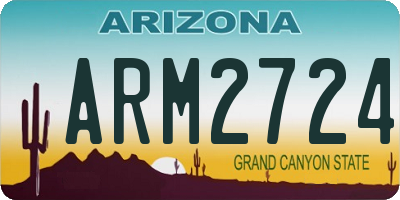 AZ license plate ARM2724