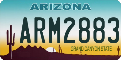 AZ license plate ARM2883