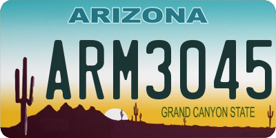 AZ license plate ARM3045