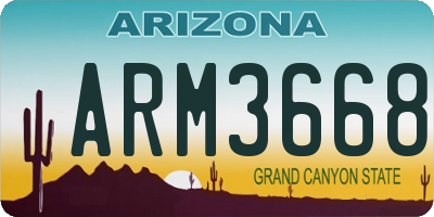 AZ license plate ARM3668