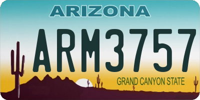 AZ license plate ARM3757