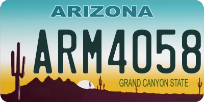 AZ license plate ARM4058