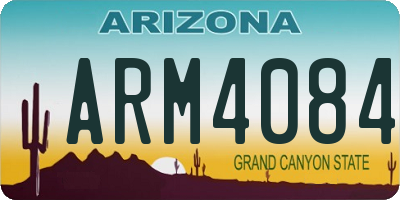 AZ license plate ARM4084