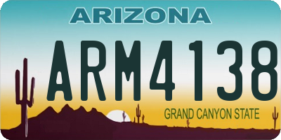 AZ license plate ARM4138