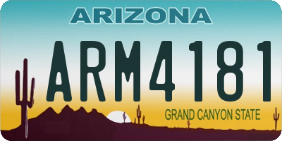 AZ license plate ARM4181