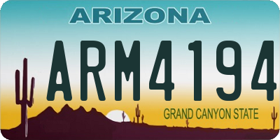 AZ license plate ARM4194