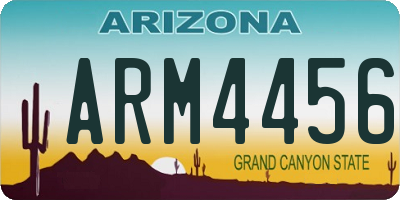 AZ license plate ARM4456