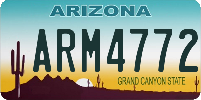 AZ license plate ARM4772