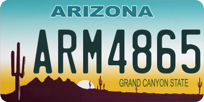 AZ license plate ARM4865